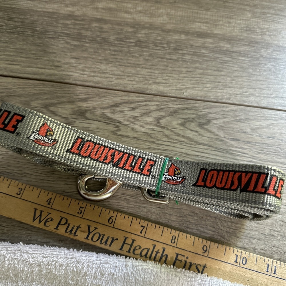 NCAA Louisville Cardinals Pet Leash‎ Dog Grey 4ft Woven Logo Fan Gear 1"x40"